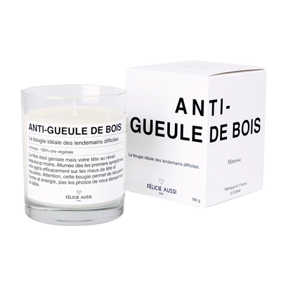 FÉLICIE AUSSI Bougie parfumée Anti-gueule de bois Blanc Mimosa 180G