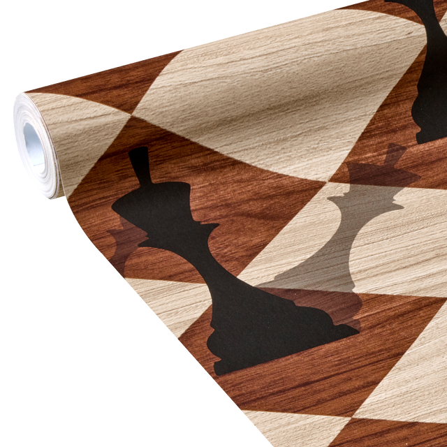 Papier peint intissé CHECKMATE coloris bois naturels