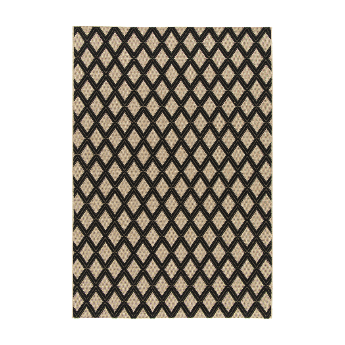 Tapis extérieur Grace Naturel et noir