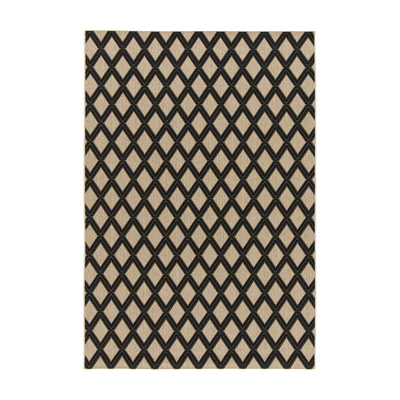 Tapis extérieur Grace Naturel et noir