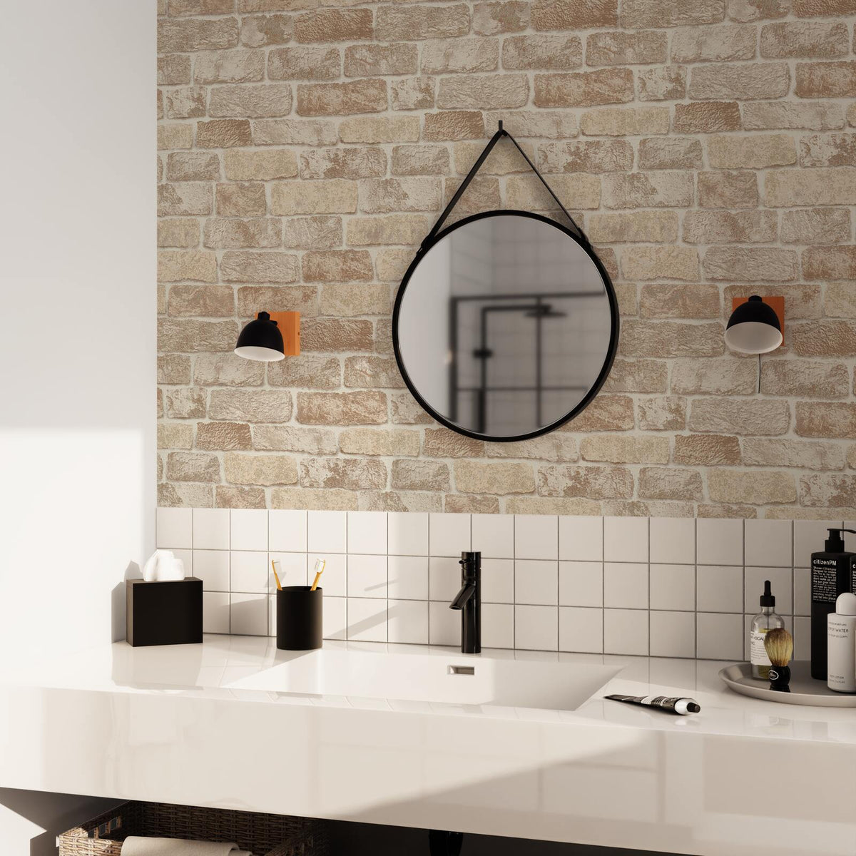 Papier peint intissé Atlanta Sable beige