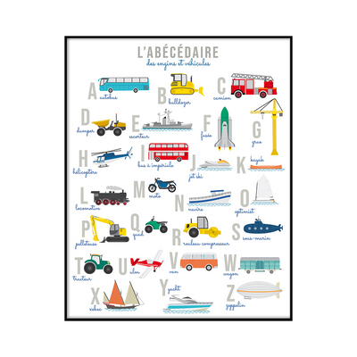 4MURS Tableau Abécédaire little motors Multicolore