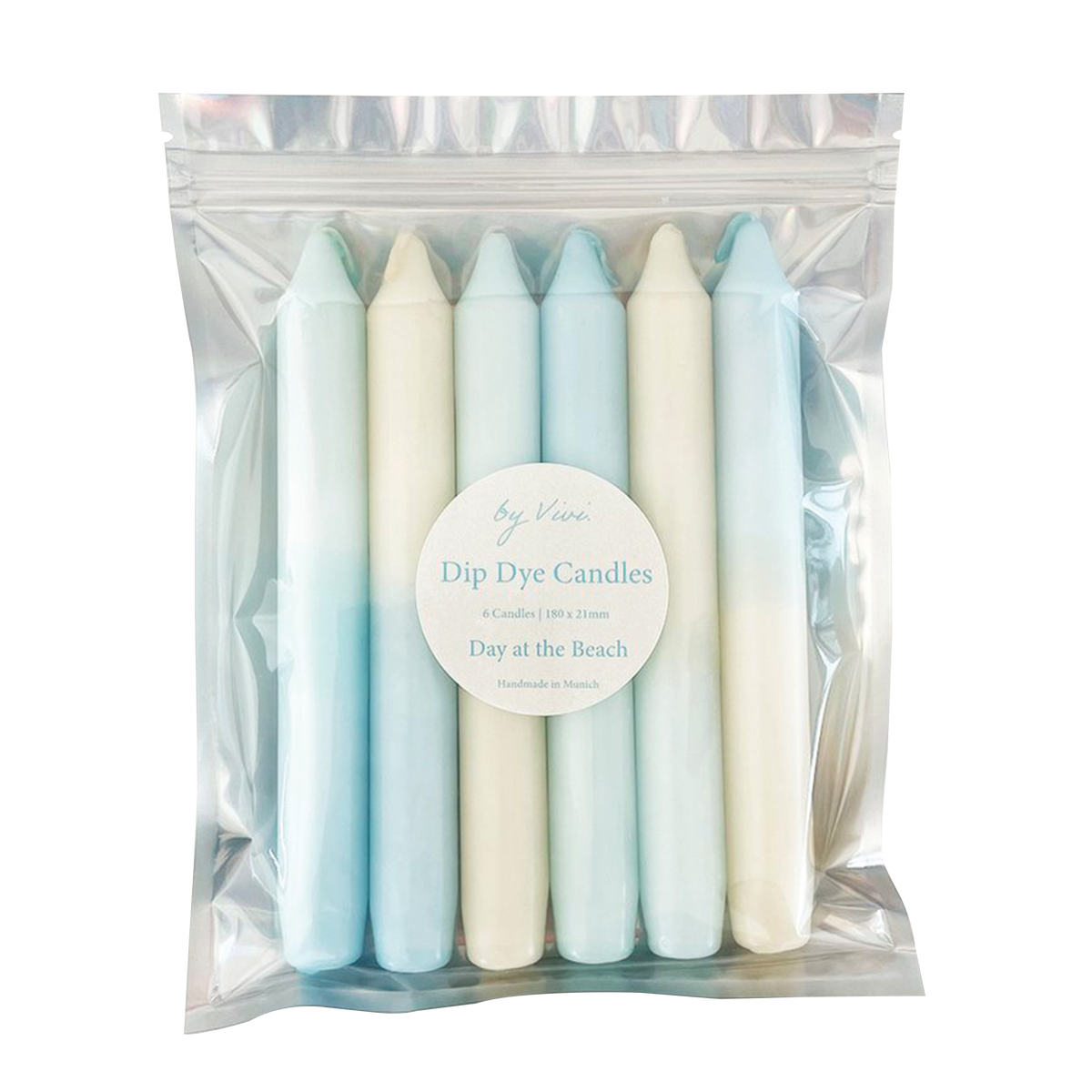 BY VIVI Bougie Day at the beach set Nuances de bleus et jaunes