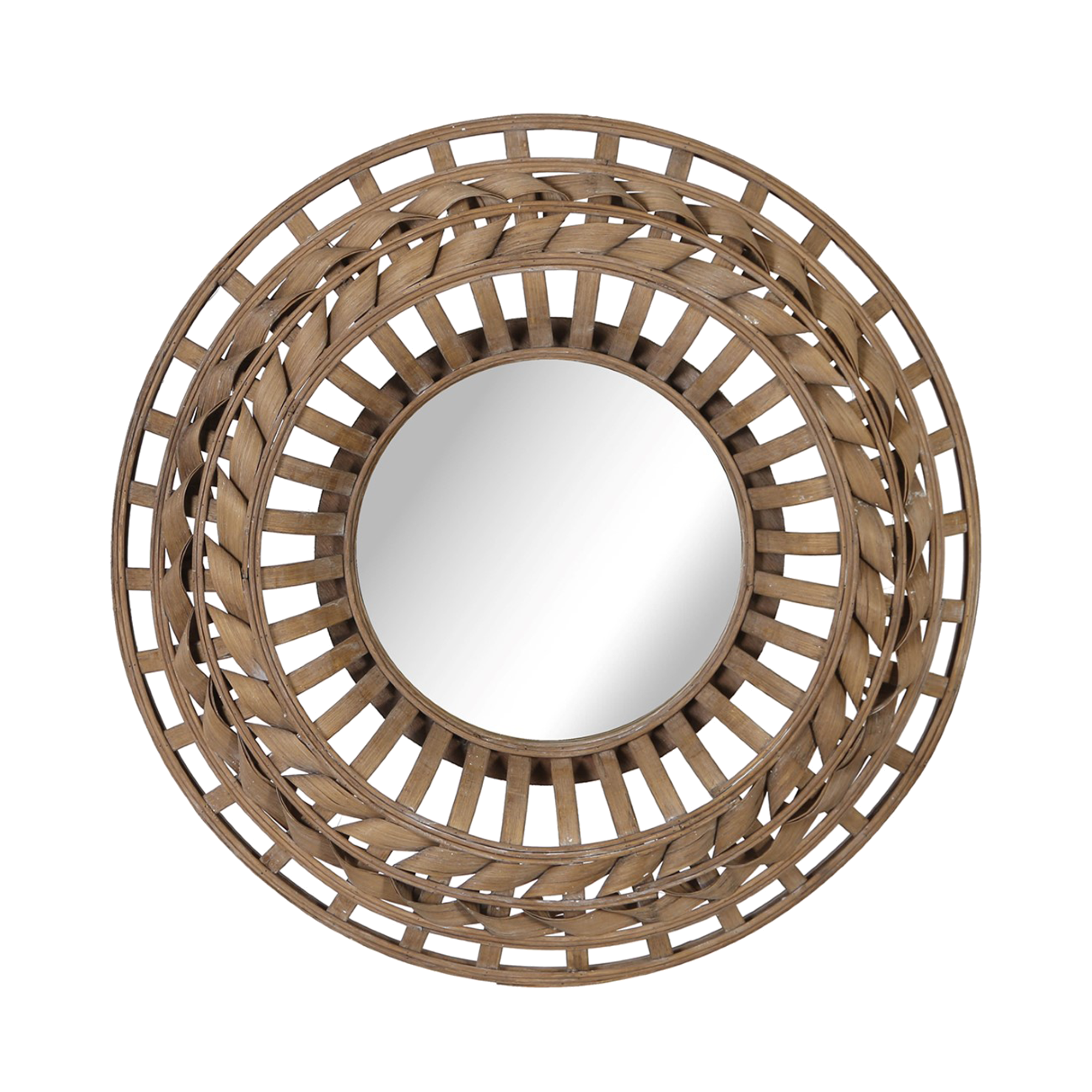 Miroir en rotin Yaounde Brun