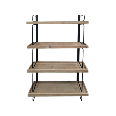 4MURS Etagère murale en bois Ines Noir et bois