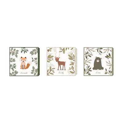 4MURS Triptyque Les animaux sauvages Multicolore