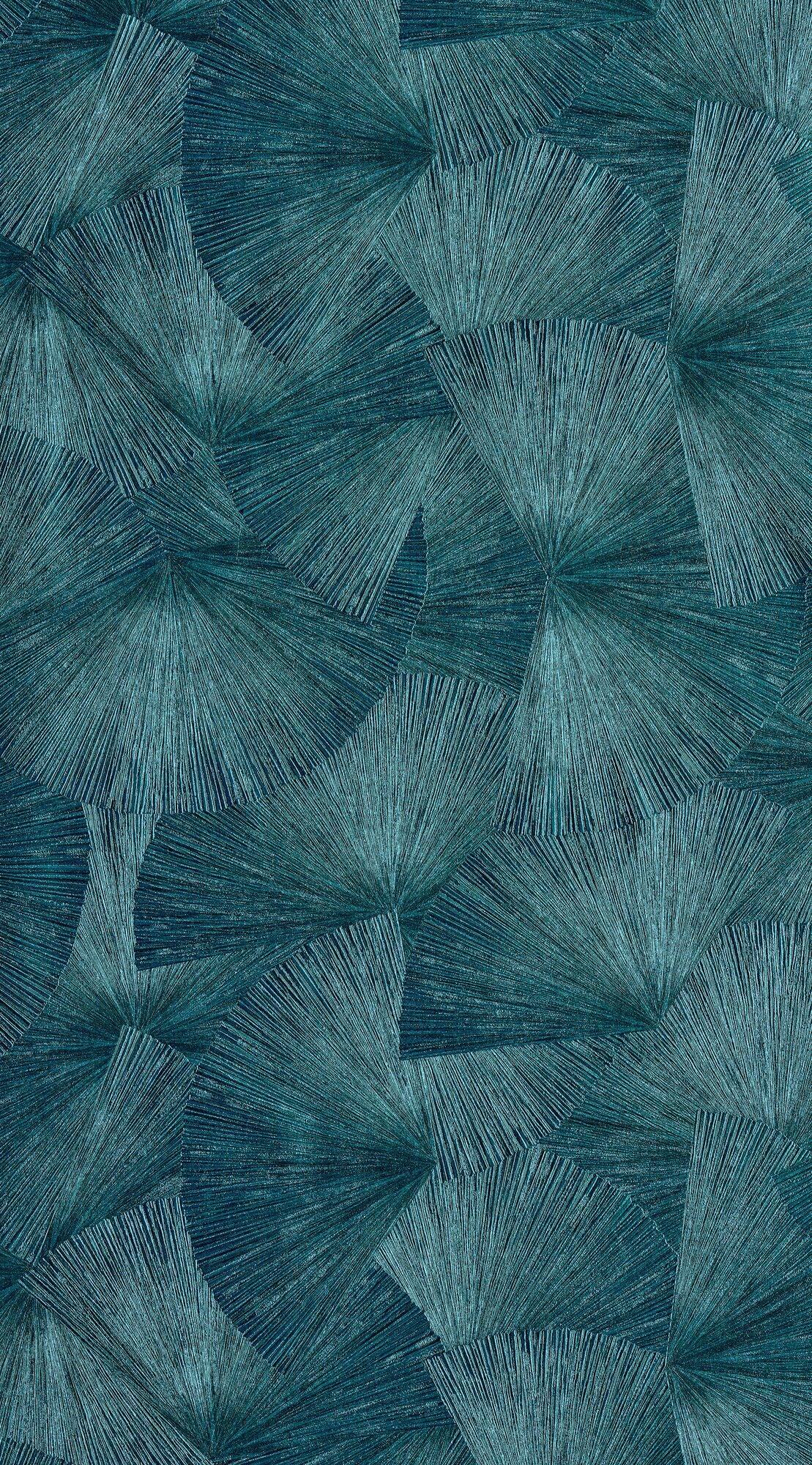 Papier peint intissé Yang Bleu paon