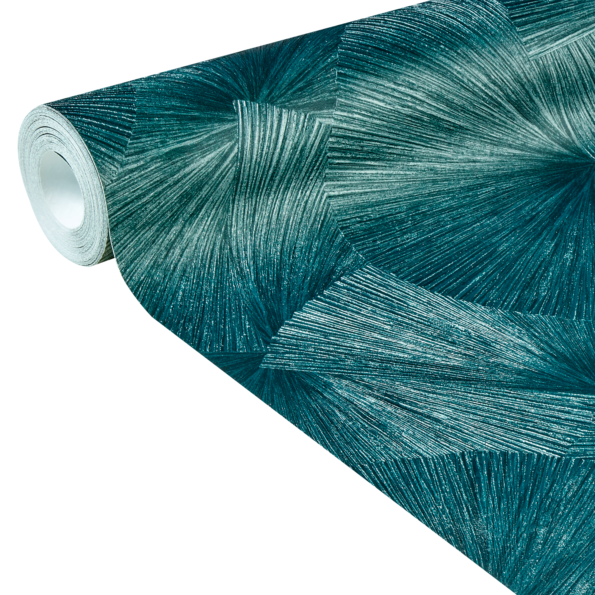 Papier peint intissé Yang Bleu paon