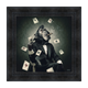 Tableau Binet singe poker Noir