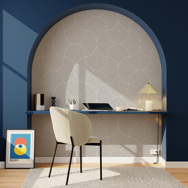 Papier peint intissé RAFAELLA coloris blanc nacre