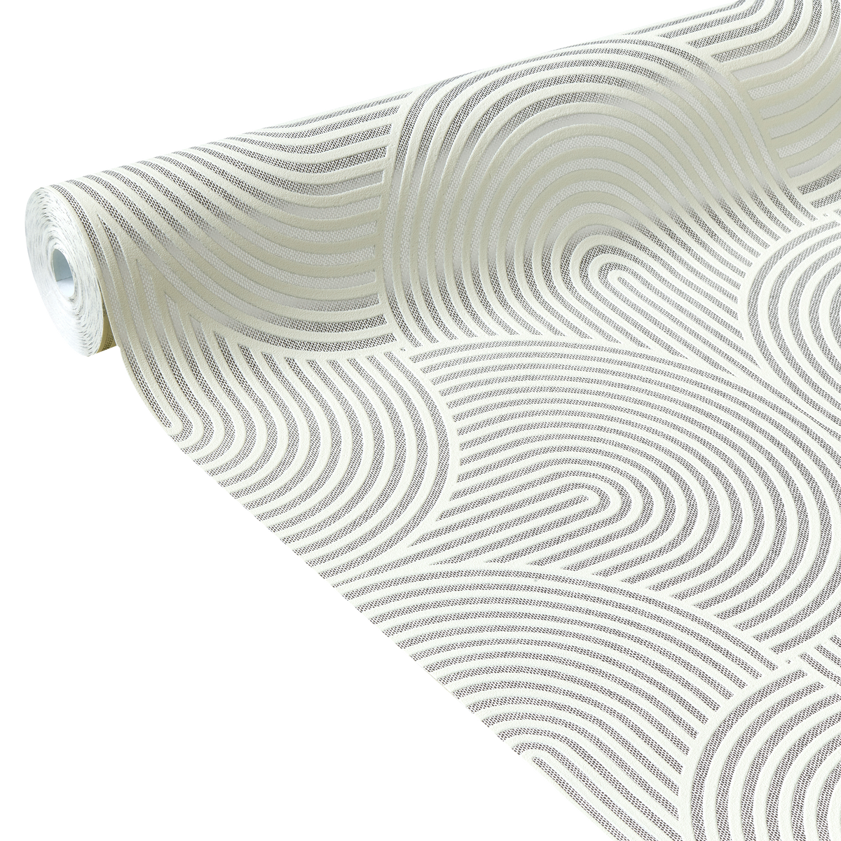 Papier peint intissé Rafaella Blanc nacré