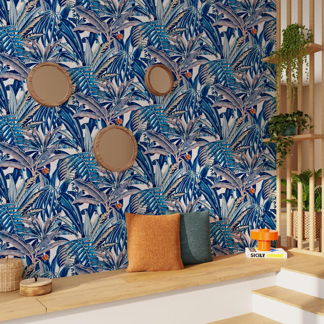 Papier peint intissé CALYPSO coloris bleu nuit