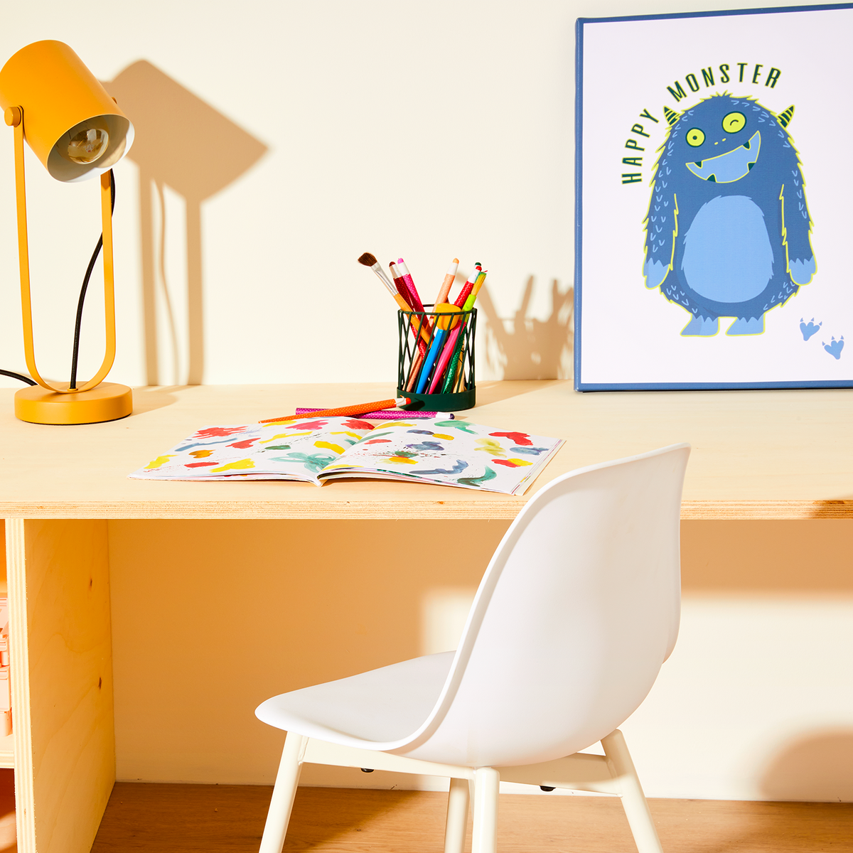 4MURS Toile embellie Cute monster Bleu