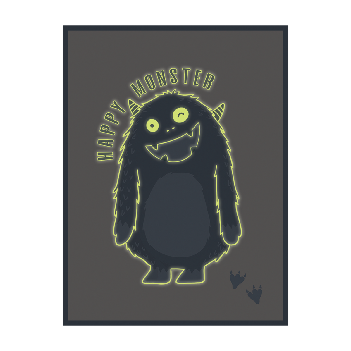 4MURS Toile embellie Cute monster Bleu