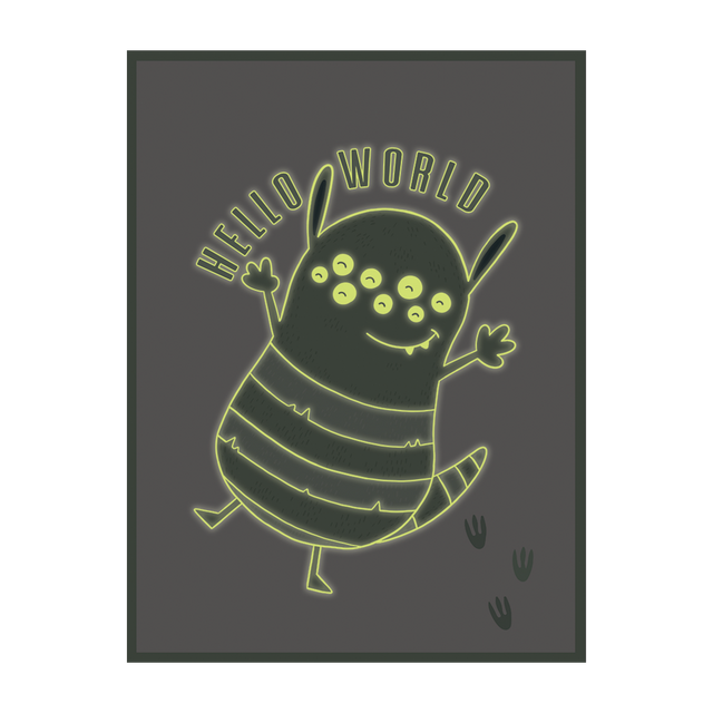 4MURS Toile embellie CUTE MONSTER 30 x 40 cm vert