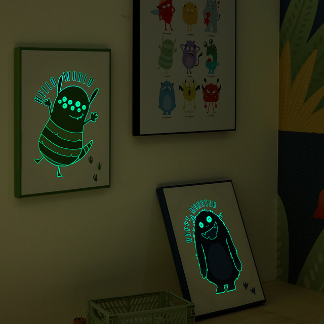 4MURS Toile embellie CUTE MONSTER 30 x 40 cm vert