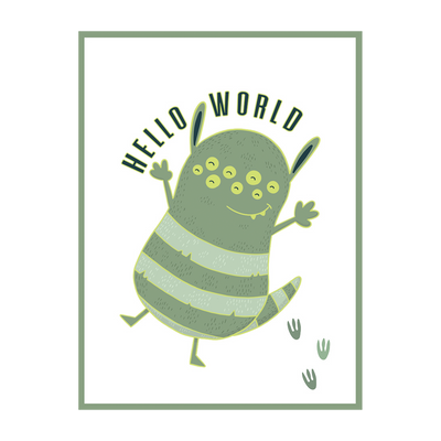 4MURS Toile embellie Cute monster Vert