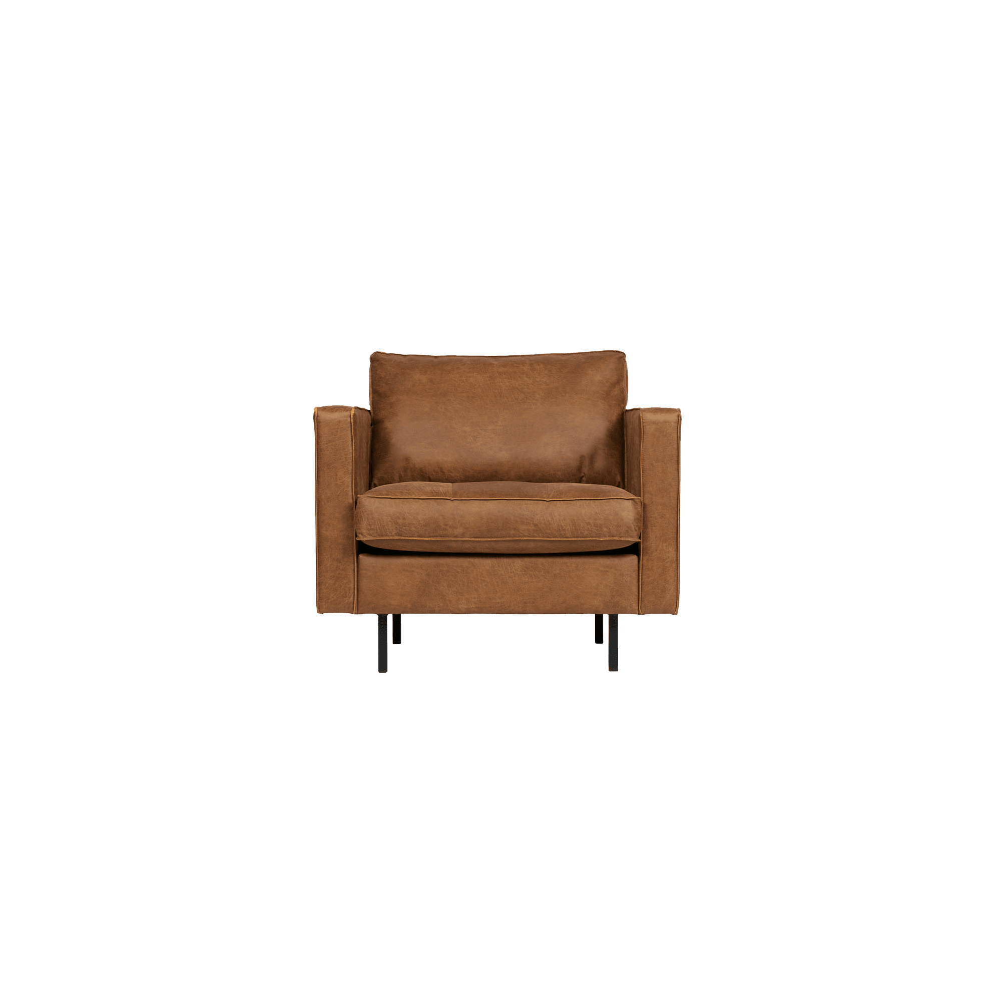 BEPUREHOME Fauteuil Rodeo Copa cognac capitonné 1 place