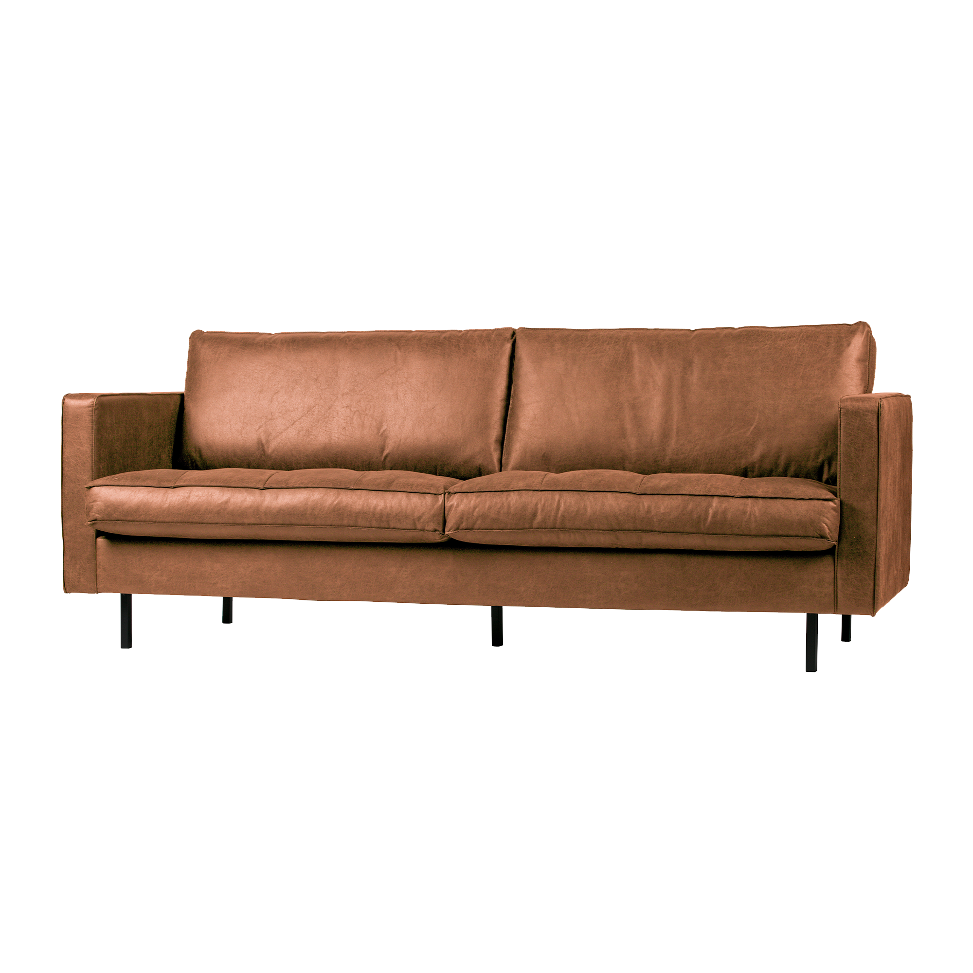 BEPUREHOME Canapé Rodeo Copa cognac capitonné 3 places