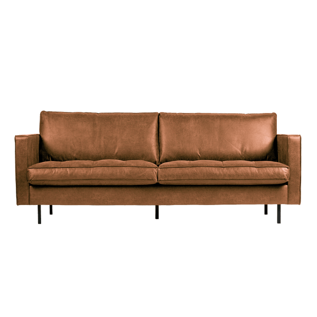 BePure Canapé RODEO coloris COPA COGNAC capitonné 3 places