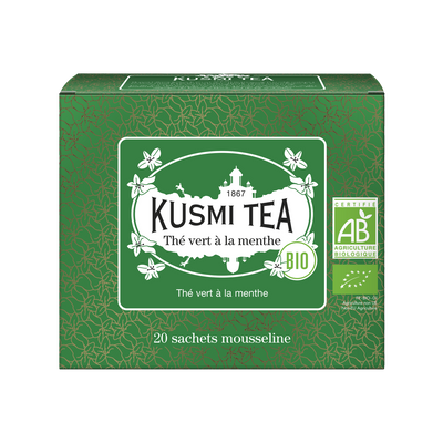 KUSMI TEA Thé vert en sachet Menthe bio 100G