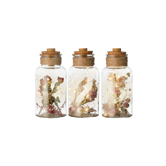 Flacon MICRO LED BOCAL VERRE FIXE INTÉRIEUR 3ASS multicolore