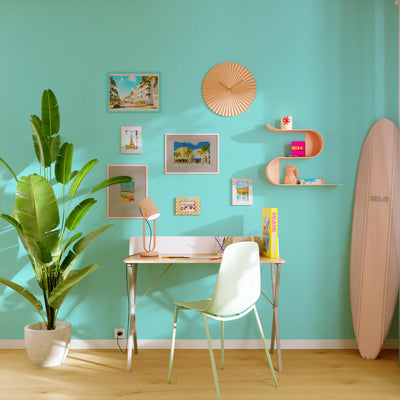 Papier peint intissé Enjoy Bleu aqua Lisse