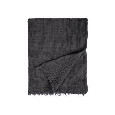 Plaid gaze de coton Diana Ébène