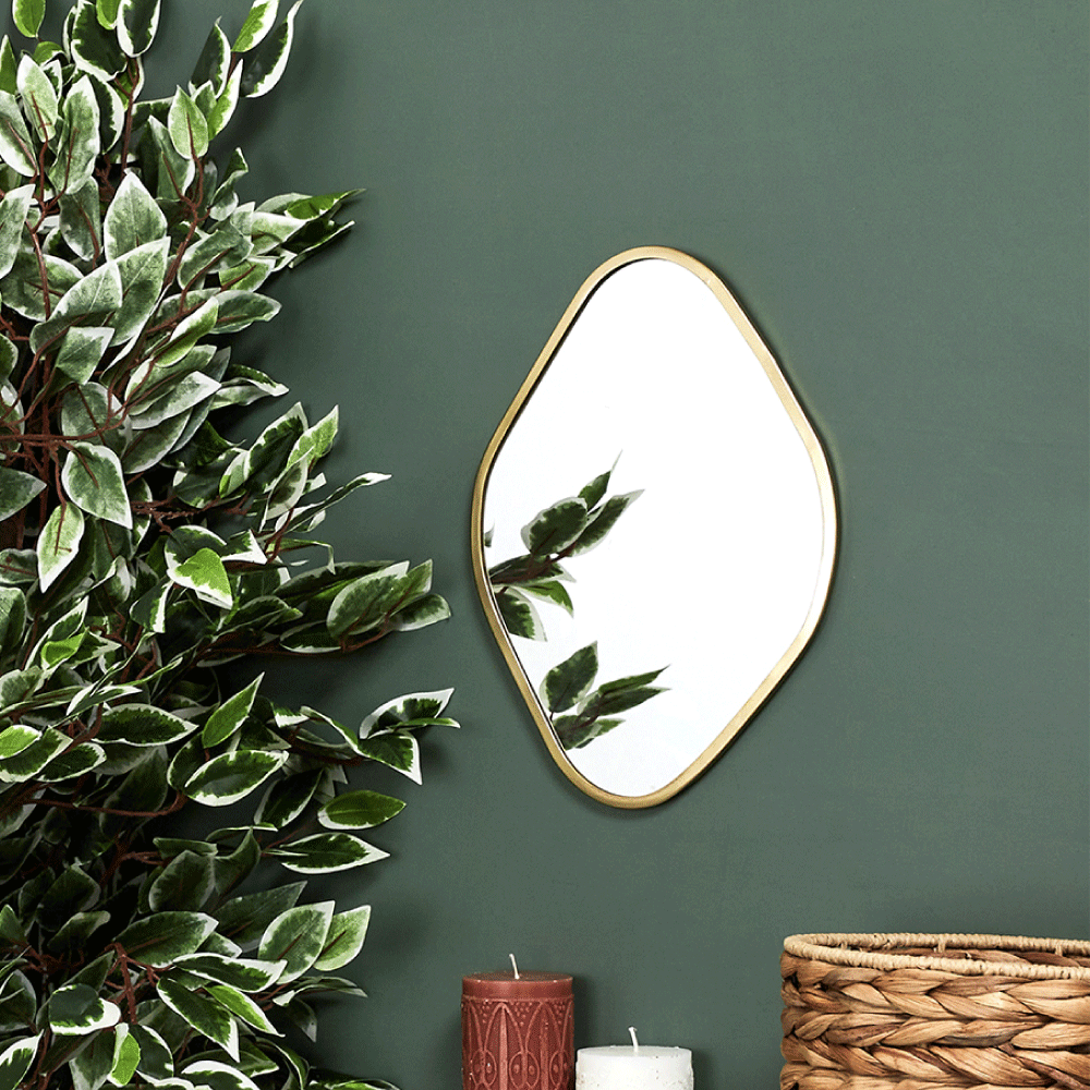 Miroir Losange Doré