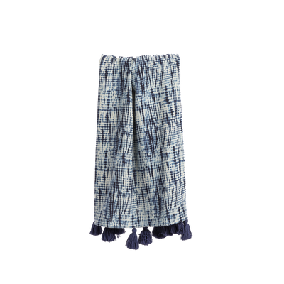 Plaid coton recyclé Tia Indigo