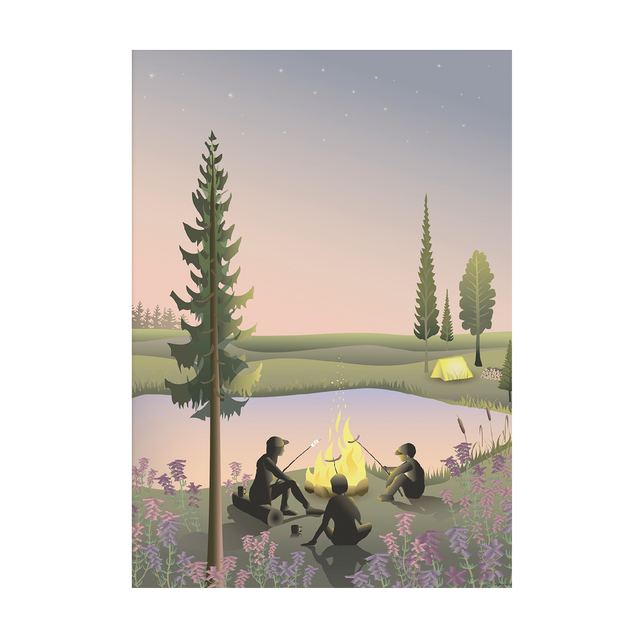Vissevasse Affiche CAMPFIRE 30 x 40 cm