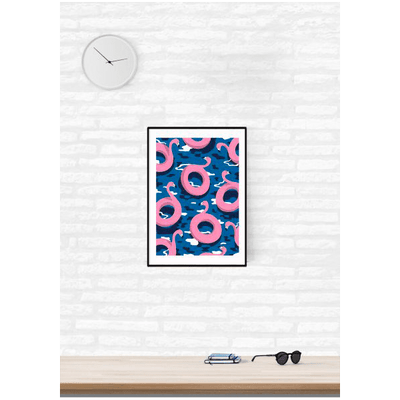 SERGEANTPAPER Affiche Flamingo party 2 a3 Bleu et rose