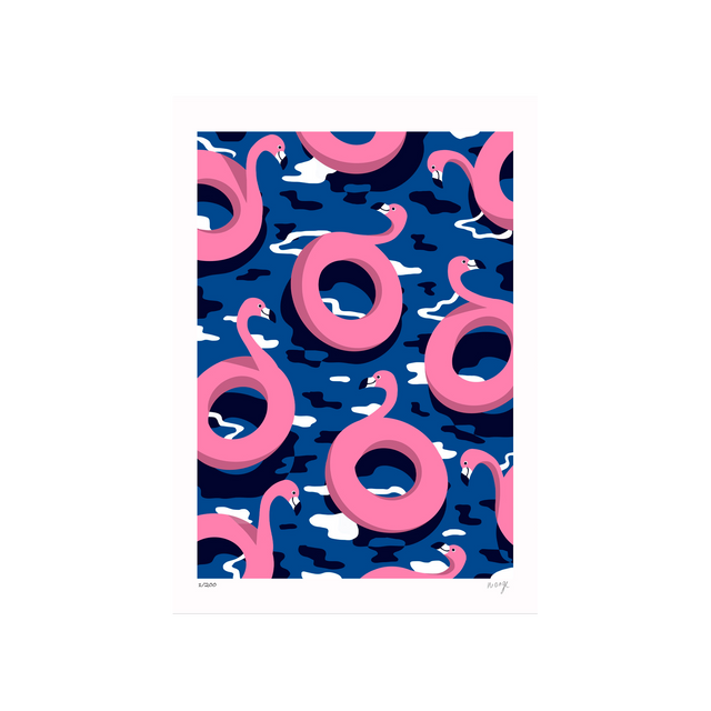 Sergeant Paper Affiche FLAMINGO PARTY 2 A3 30 x 42 cm