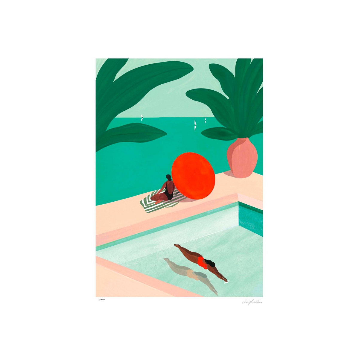 SERGEANTPAPER Affiche St barthelemy a3 Vert et orange