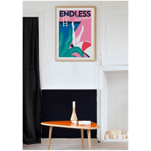 SERGEANTPAPER Affiche Endless summer Rose, vert et bleu