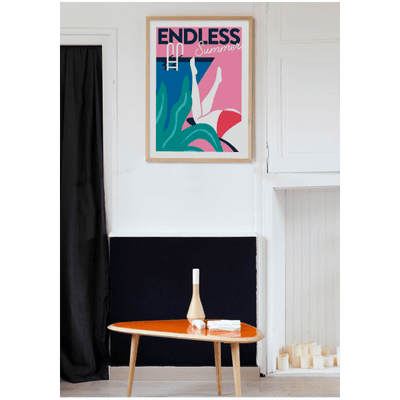 SERGEANTPAPER Affiche Endless summer Rose, vert et bleu