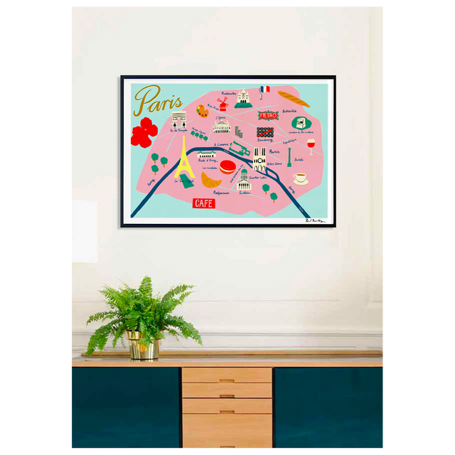 Sergeant Paper Affiche MAP DE PARIS 50 x 70 cm