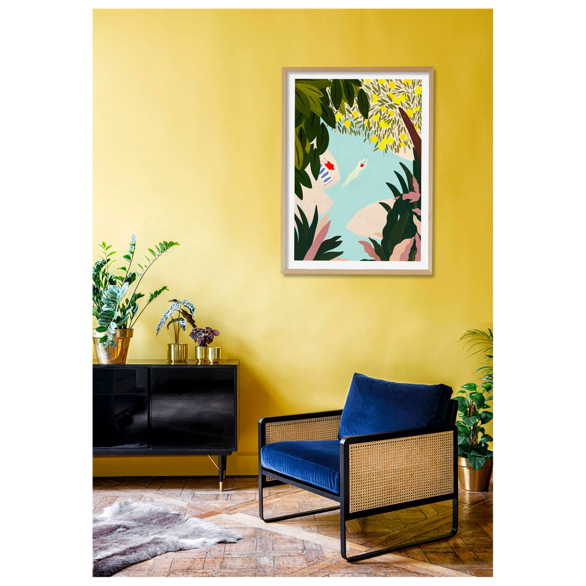 SERGEANTPAPER Affiche Toscane Bleu, vert et jaune