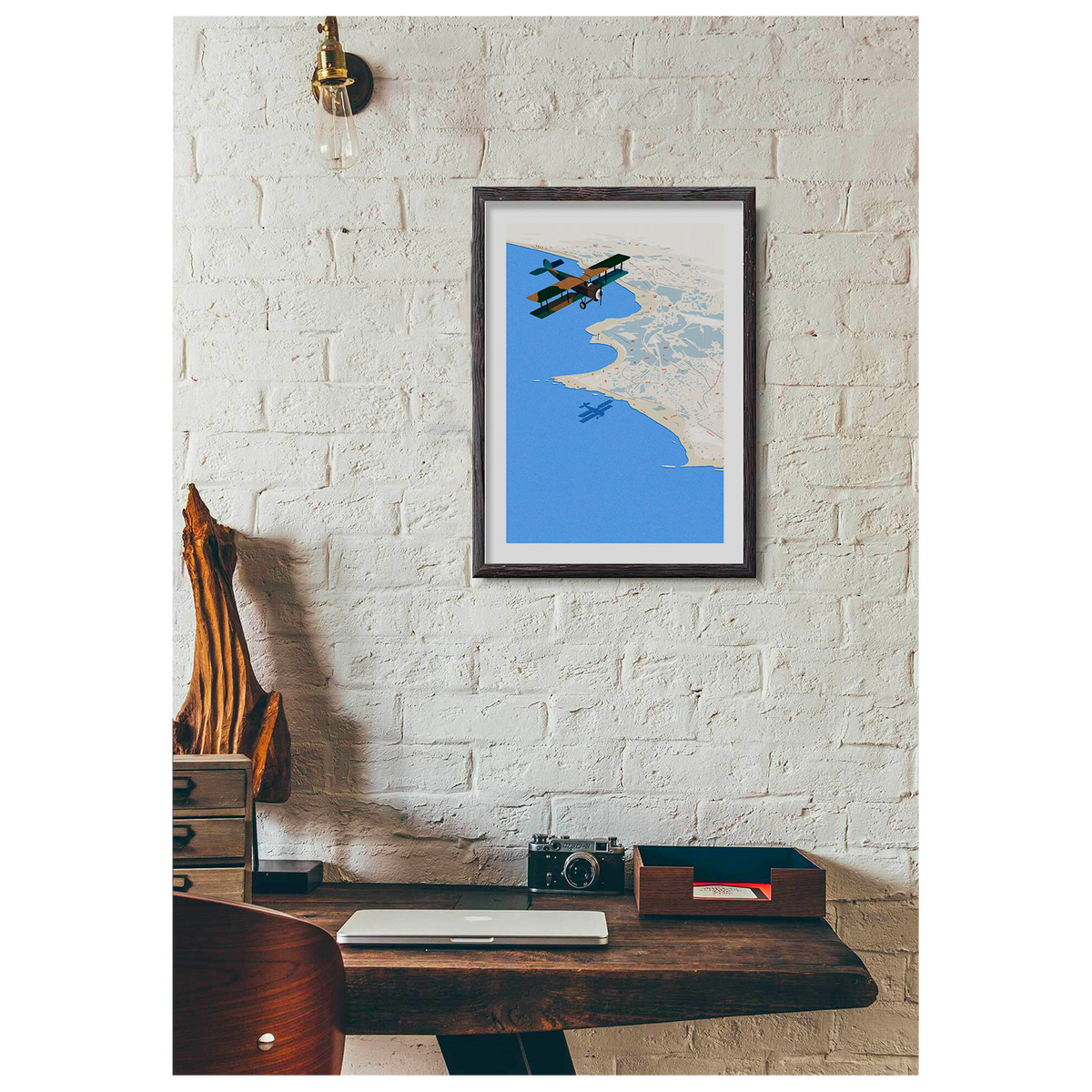 SERGEANTPAPER Affiche L'aeropostale, casablanca a3 Bleu et beige