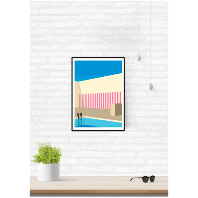 SERGEANTPAPER Affiche Take a dip a3 Bleu, jaune et rose