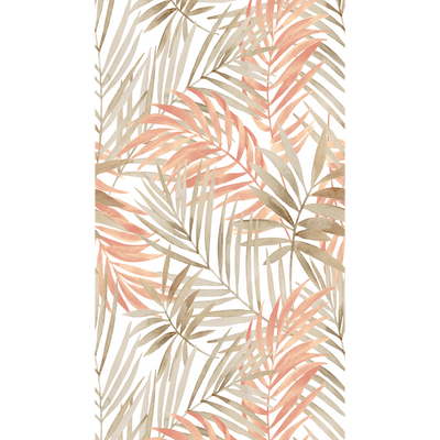 Papier peint panoramique L Lumia Taupe et rose poudré Satiné