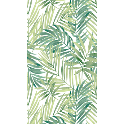Papier peint panoramique L Lumia Vert feuille Satiné