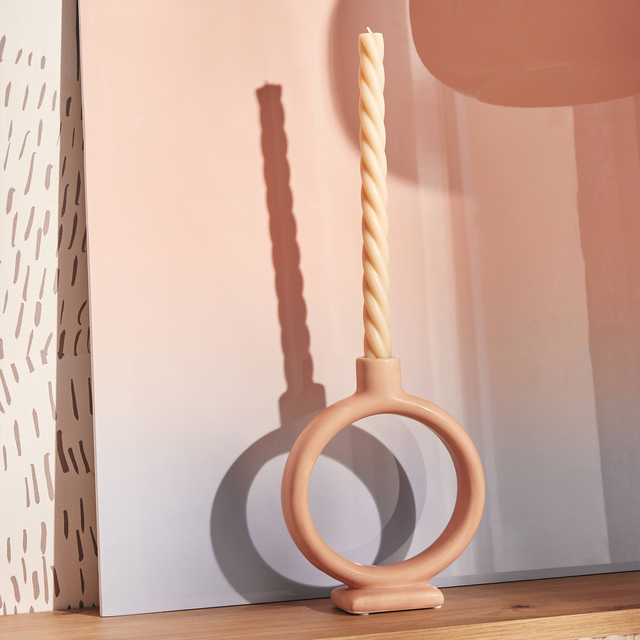 Bougeoir SERRA coloris rose mat