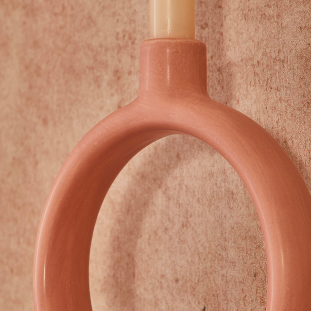 Bougeoir SERRA coloris rose mat