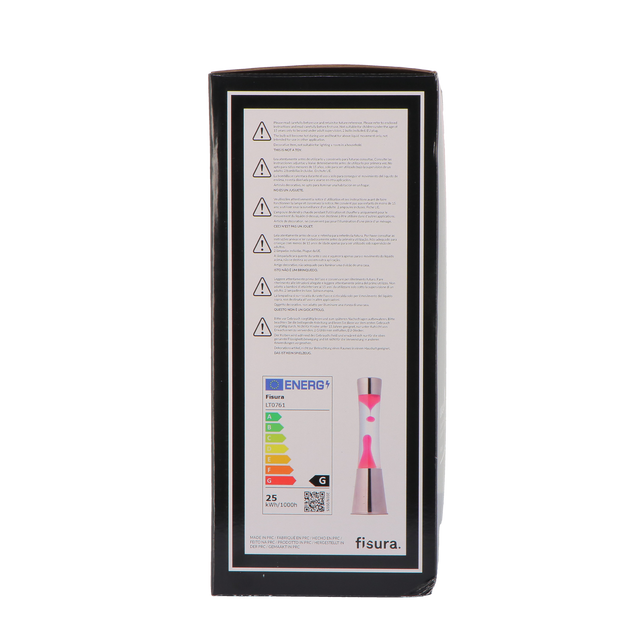 Fisura Lampe à lave LAVA PINK coloris rose 39,5 x 11 cm