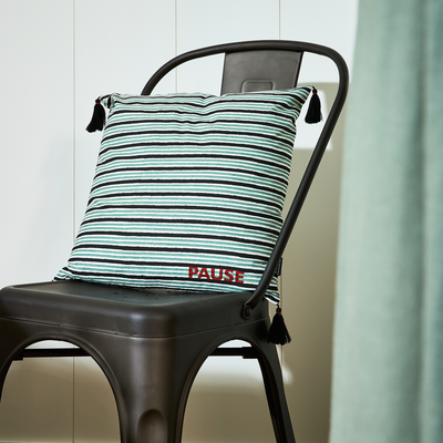 CONSTELLE Housse de coussin Aritz Noir/vert