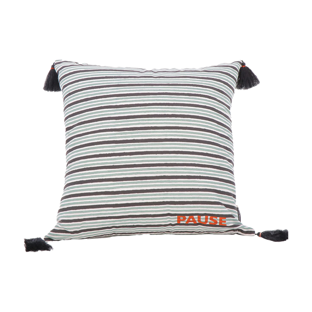 Constelle Housse de coussin ARITZ noir & vert 40 x 40 cm