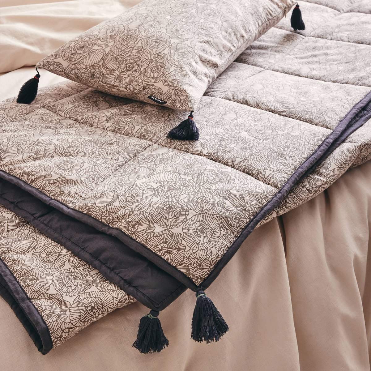 CONSTELLE Plaid coton Ekhi Gris/beige