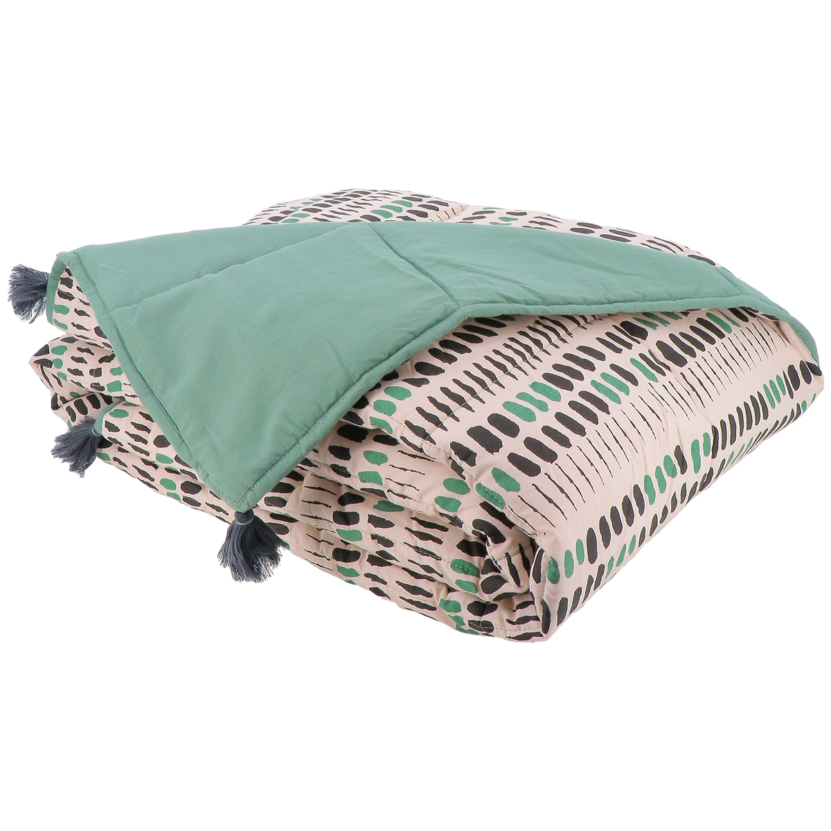 CONSTELLE Plaid coton Alaia Noir/vert