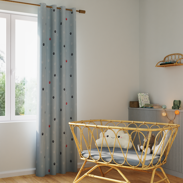 4MURS Rideau occultant TITOUPAT coloris gris 140 x 250 cm